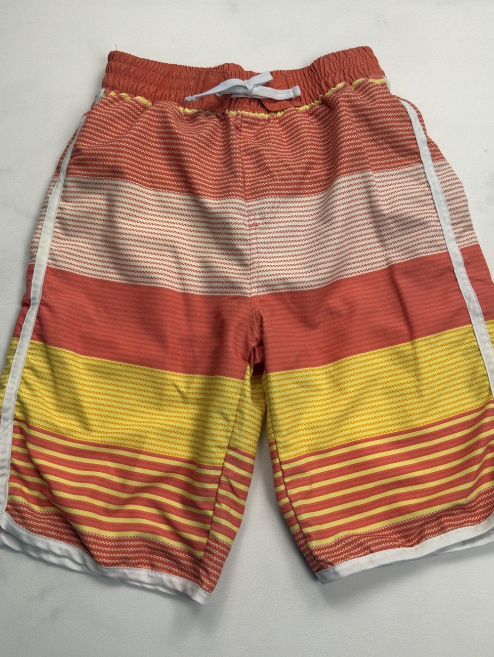 kidpik Striped Swim Trunks Elastic Waistband - Boys Size 14